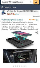 Load image into Gallery viewer, CarQiWireless Wireless Charger Pad for Honda Accord 2018-2022