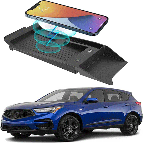 CarQiWireless Wireless Phone Charger for Acura Center Console, Charging Pad Mat for Honda RDX 2019-2023