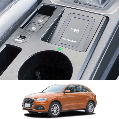 CarQiWireless Wireless Charger for Audi Q3 2019-2022, Q3L Sportback Accessories 2020-2022， Wireless Charging Pad Center Console Organizer for Audi