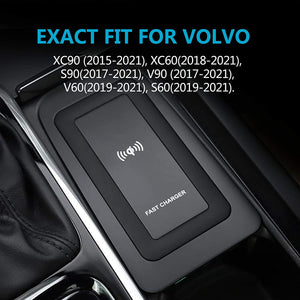 CarQiWireless for Volvo XC90 XC60 S60 Wireless Charging Pad with Cooling Fan