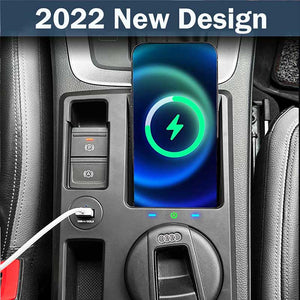 CarQiWireless Wireless Charger for Audi Q3 2019-2022, Q3L Sportback Accessories 2020-2022， Wireless Charging Pad Center Console Organizer for Audi