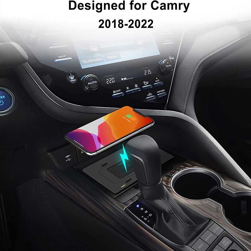 CarQiWireless Wireless Phone Charging for Camry XSE SE TRD LE XLE Hybrid Nightshade  2018 2019 2020 2021 2022