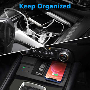 CarQiWireless Wireless Car Charger for Mazda CX5 2017-2022 Accessories, Wireless Phone Charging Pad for CX-5 2017 2018 2019 2020 2021 2022