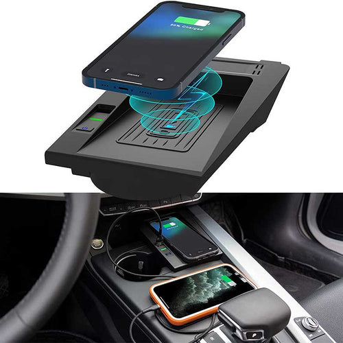 CarQiWireless Wireless Charger for Audi A4 (B9) A5 S4 S5 A4 Allroad A4 Quattro 2018-2022， Wireless Charging Pad Center Console Organizer for Audi A4 A5 Accessories 2022 2021 2020 2019 2018