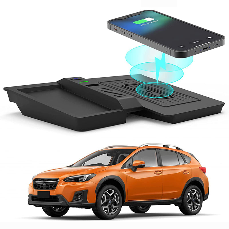 CarQiWireless Wireless Charger for Subaru Crosstrek Accessories 2018-2022, Wireless Charging Pad Center Console Organizer for Subaru Crosstrek Accessories 2022 2021 2020 2019 2018