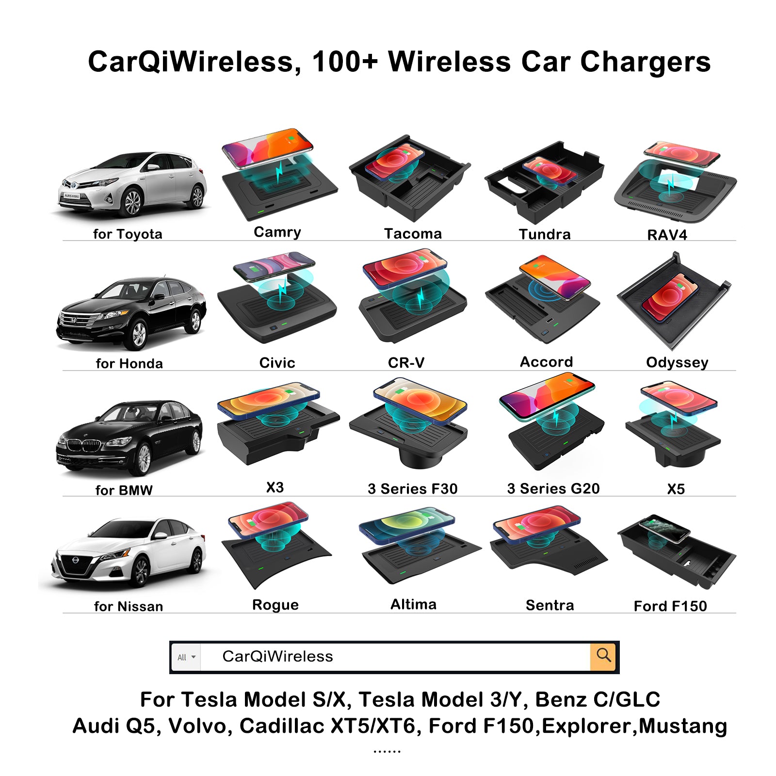 CarQiWireless for Audi Q5 (8R) 2013–2018 Wireless Charging Pad