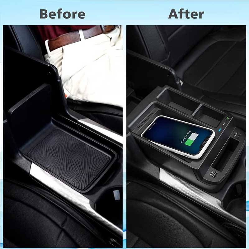 Carbon Fiber Style Center Console Storage Box / Cup Holder For 2016-2021 Honda Civic