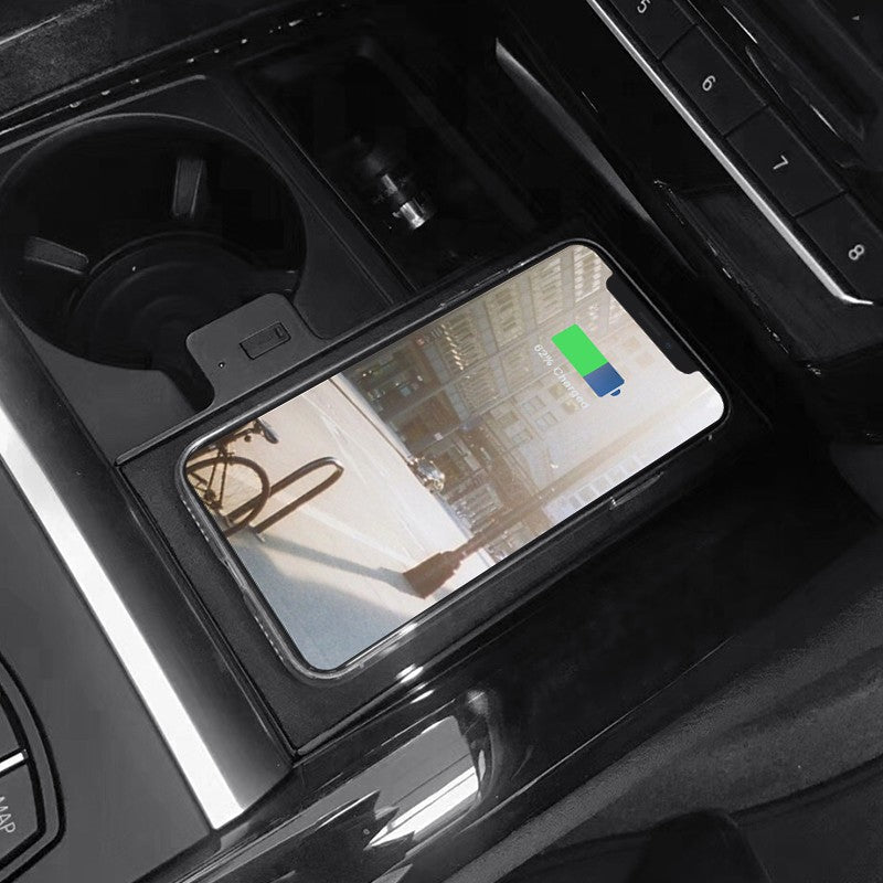 ZHANGYU Chargeur de Voiture sans Fil pour BMW X5 2014-2018, X6 2015-2019,  Panneau d'accessoires de Console Centrale, Tapis de Chargeur de téléphone à